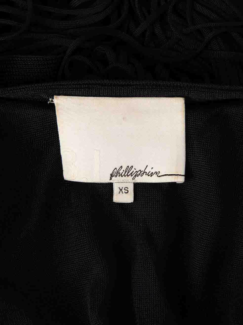 3.1 Phillip Lim Women's Black Fringed Short Sleeves Dress For Sale 2