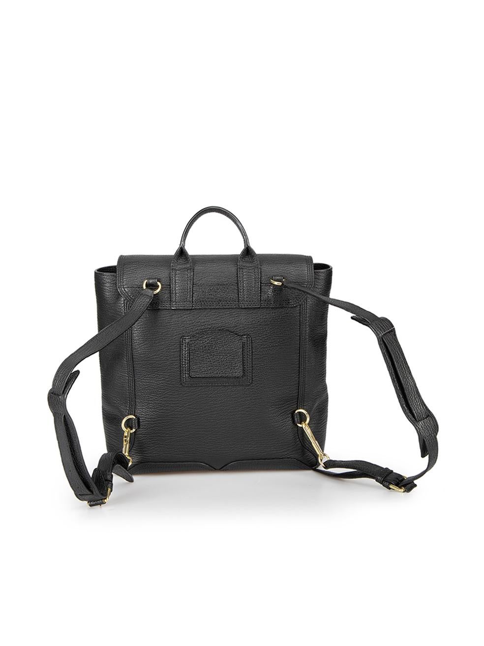 3.1 Phillip Lim Women's Black Leather Flap Backpack In Good Condition In London, GB