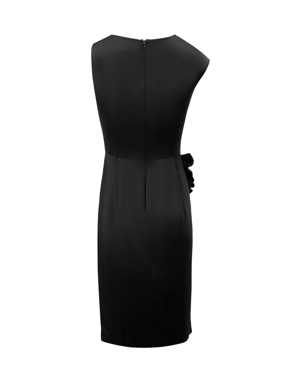 3.1 Phillip Lim Women's Black Silk Gathered Bow Details Knee Length Dress In Good Condition In London, GB