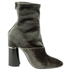 3.1 Phillip Lim Women's Metallic Olive Velvet Ankle Boots
