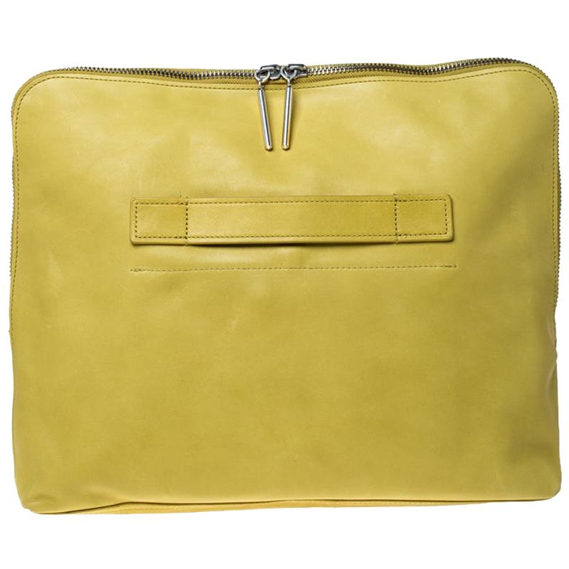 3.1 Phillip Lim Yellow Leather 31 Minute Portfolio Clutch Bag