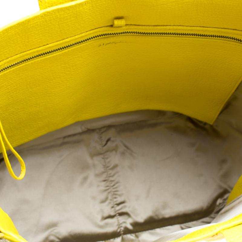 3.1 Phillip Lim Yellow Shark Embossed Leather Pashli Tote 2