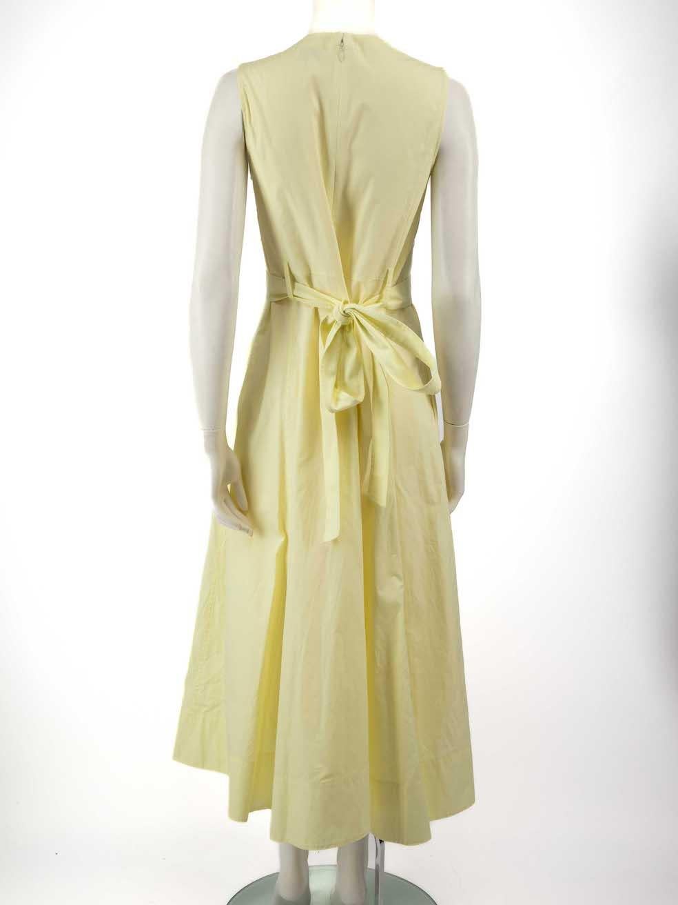 Beige 3.1 Phillip Lim Yellow Sleeveless Belted Dress Size L