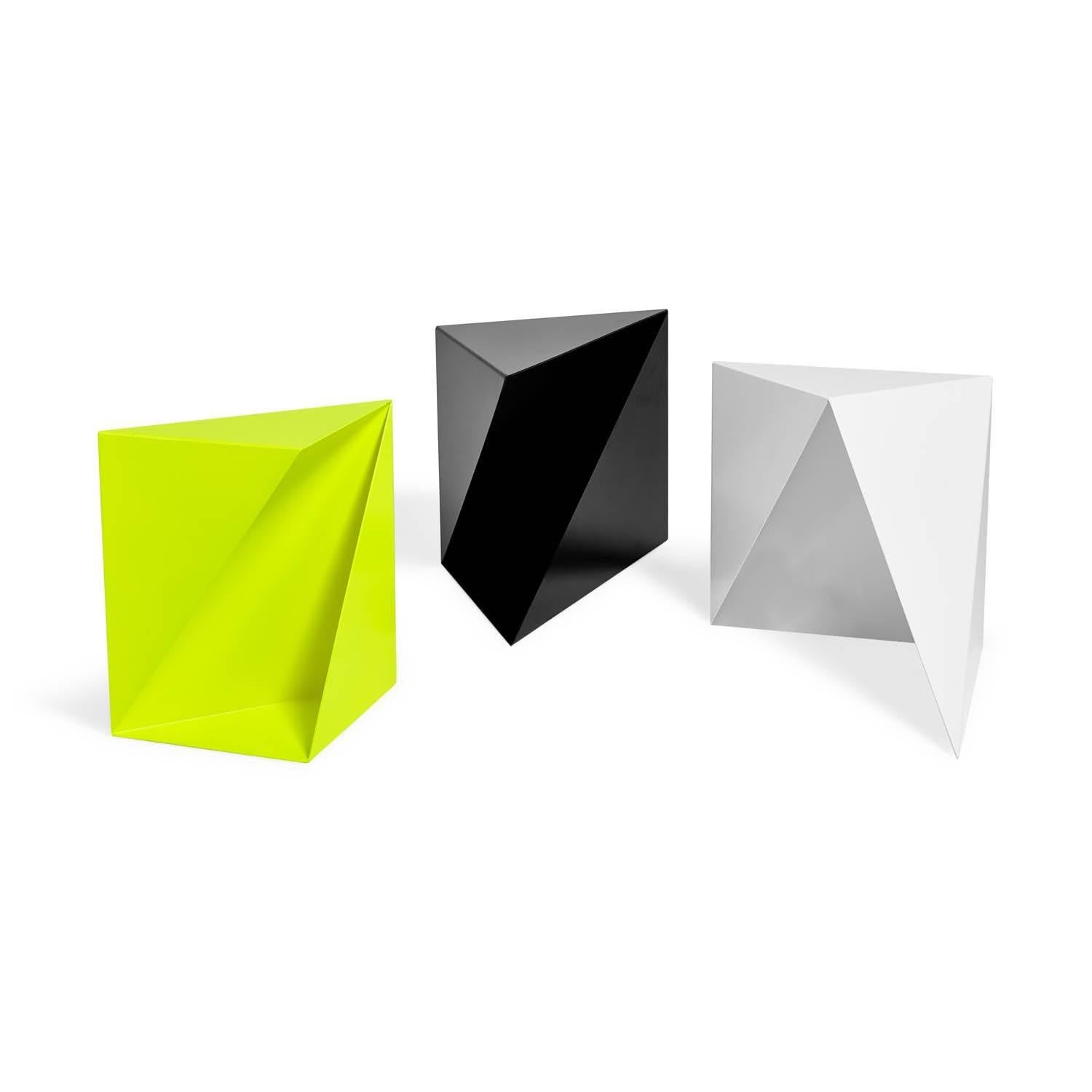 Contemporary 3:1 - Powder-Coated Steel Minimal Geometric Sculptural Nesting Table 'Set of 3' For Sale