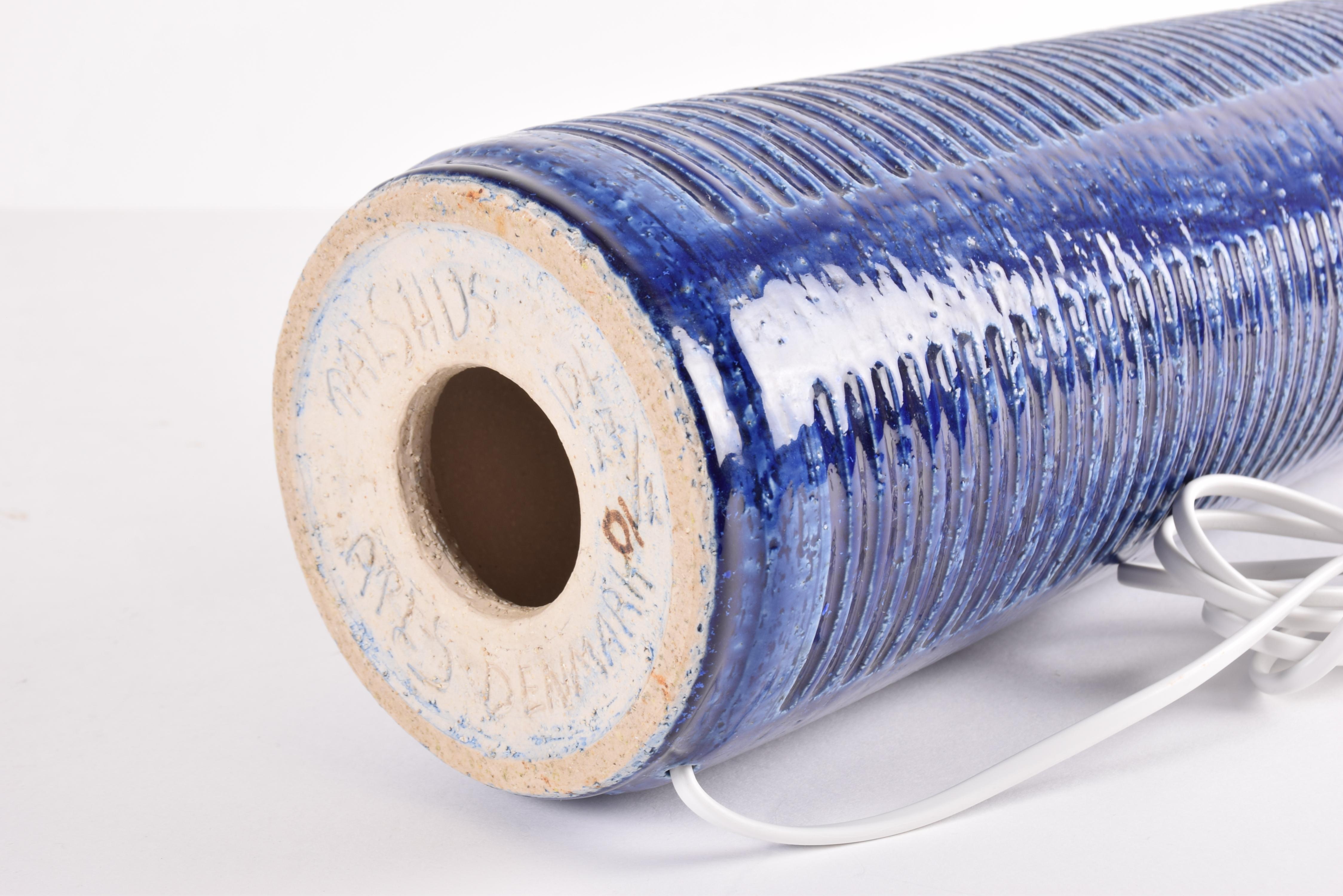 Rara lampada da tavolo blu scuro di Palshus, ceramica danese del Mid-Century Modern, anni '60 in vendita 2