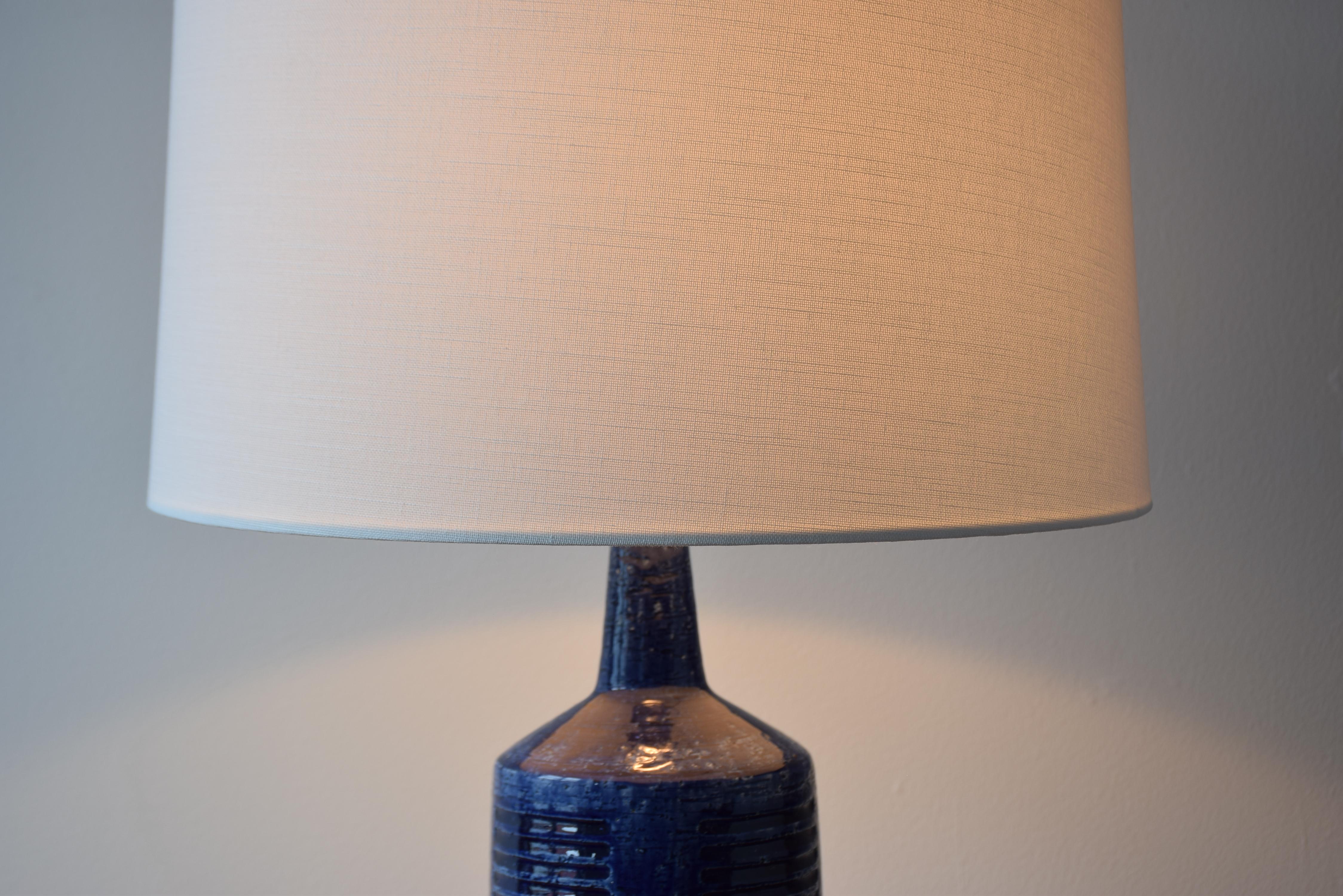 Rare Tall Palshus Blue Table Lamp Danish Mid-Century Modern Ceramic, 1960s For Sale 3