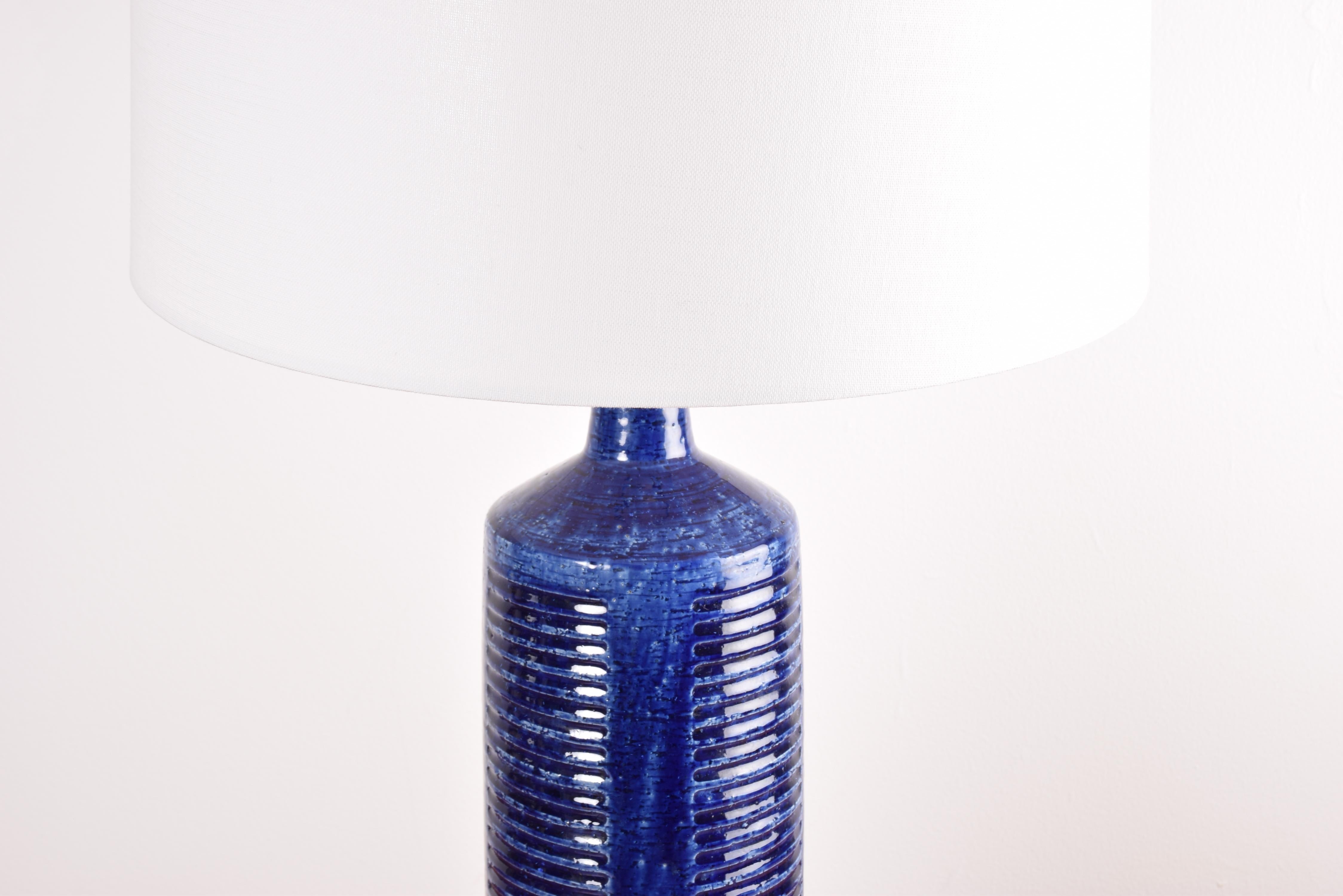 Rare Tall Palshus Blue Table Lamp Danish Mid-Century Modern Ceramic, 1960s For Sale 4