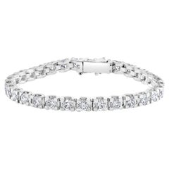 Bracelet tennis en or 18 carats avec 31 diamants ronds et 32 pointes, 10 carats, de qualité supérieure