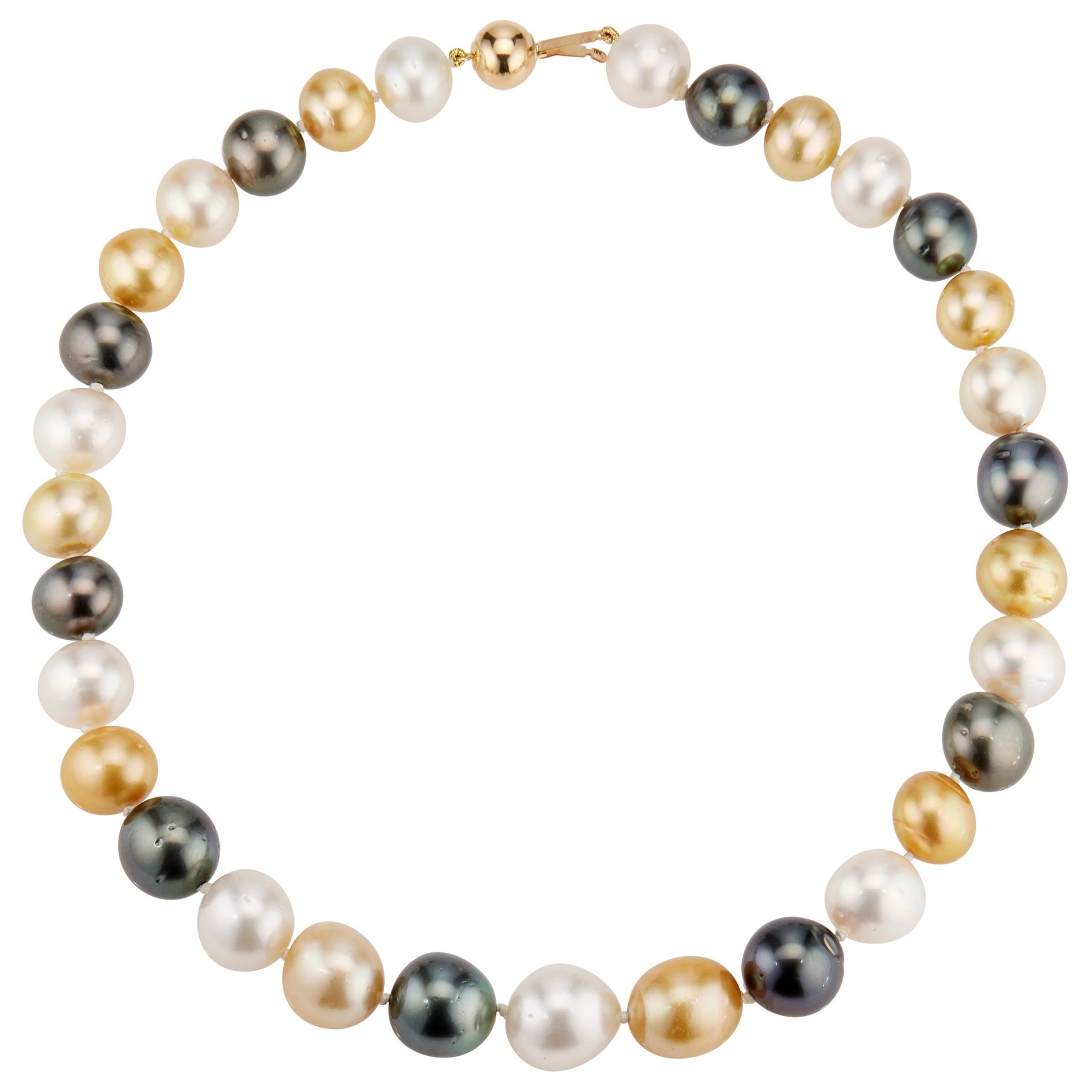 31 South Sea Multicolor Cultured Pearl Necklace 
