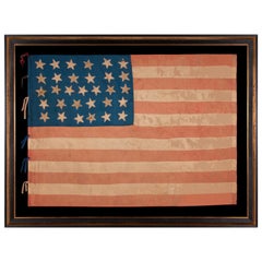 Antique 31 Star American Flag, Made of Silk, California Statehood