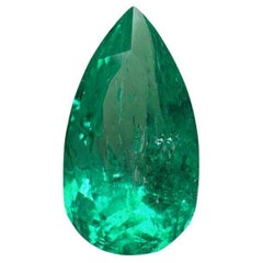 3,10 Quilates 13x7 Esmeralda Colombiana Verde Azulada - Talla Pera Piedra Nacimiento Mayo Gemston