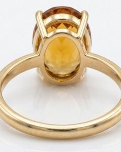 Anillo de citrino de 3,10 quilates, engastado en oro amarillo de 18 quilates