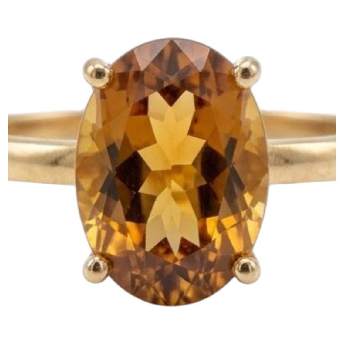 3,10 Karat Citrin Ring, gefasst in 18 Karat Gelbgold im Angebot