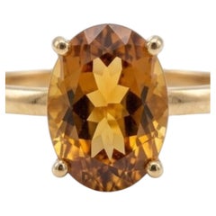 Anillo de citrino de 3,10 quilates, engastado en oro amarillo de 18 quilates