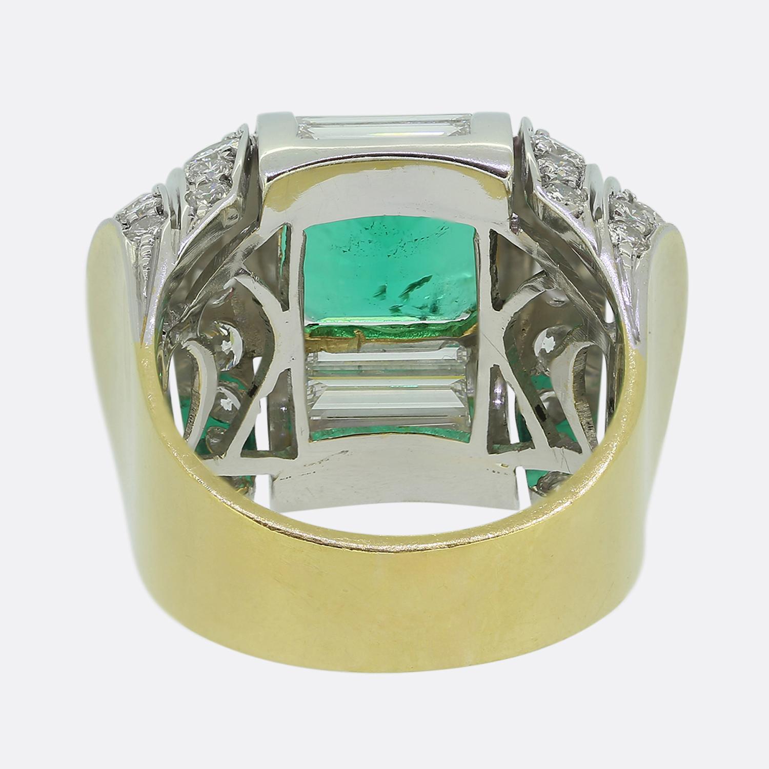 Ring mit 3,10 Karat kolumbianischem Smaragd und Diamant im Zustand „Gut“ im Angebot in London, GB
