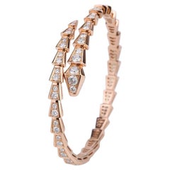 3.10 Carat Diamond 18k Rose Gold Snake Bracelet