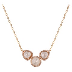 Collana con ciondolo Polky con diamante da 3,10 carati in oro 18 carati
