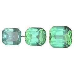 3.10 Carat Mint Green, Sea-foam Natural Tourmaline Cushion Cut Loose Gemstones