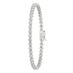 3.10 Carat Natural Diamond Bezel Bracelet G SI 14 Karat White Gold