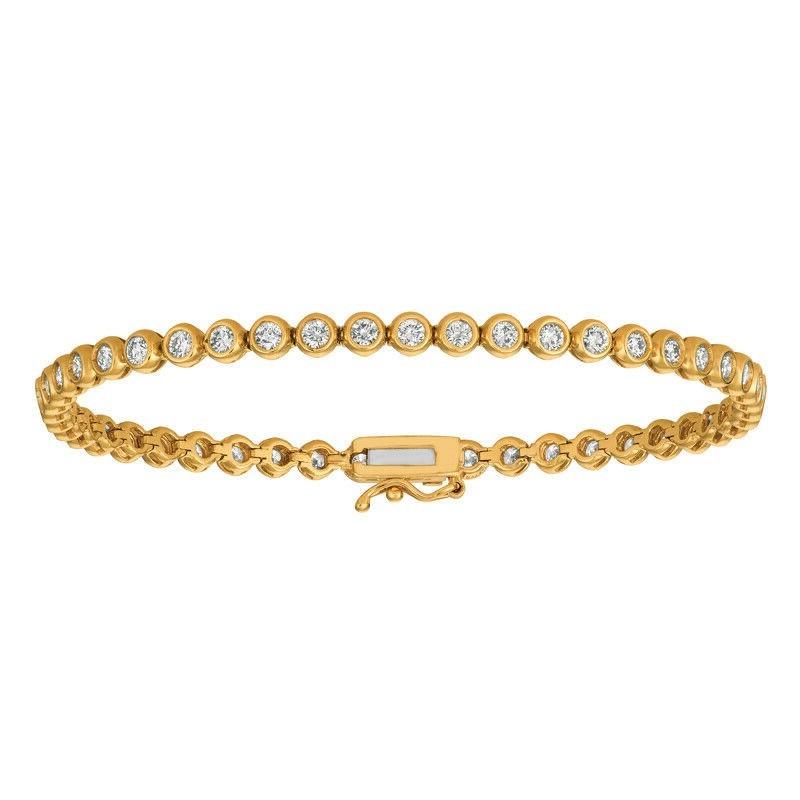 Contemporain Montre à chaton en diamant naturel de 3,10 carats  Bracelet G SI en or jaune 14 carats en vente