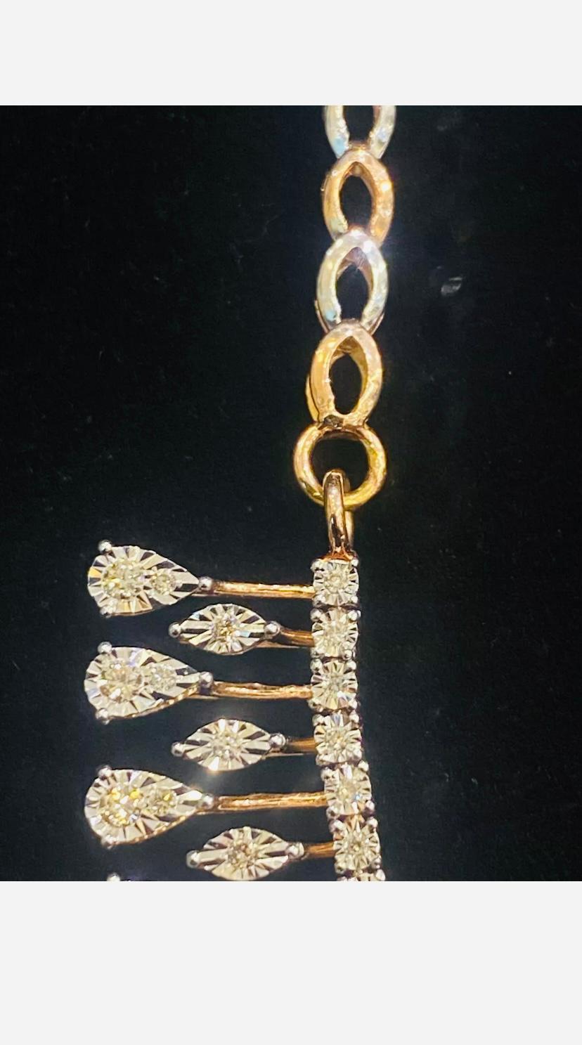 3.10 Carat Natural Diamonds Rosè Gold Necklace For Sale 2