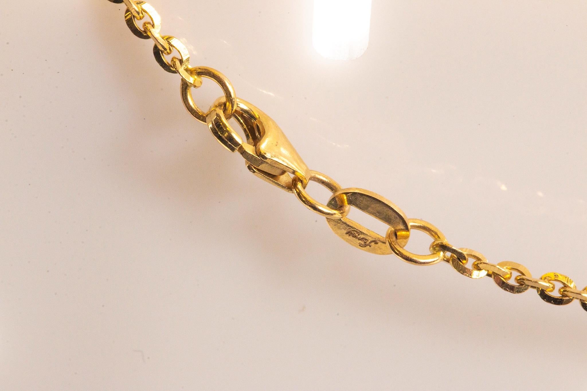 Collana con ciondolo in oro 14k con tormalina verde naturale da 3,10 carati in vendita 1