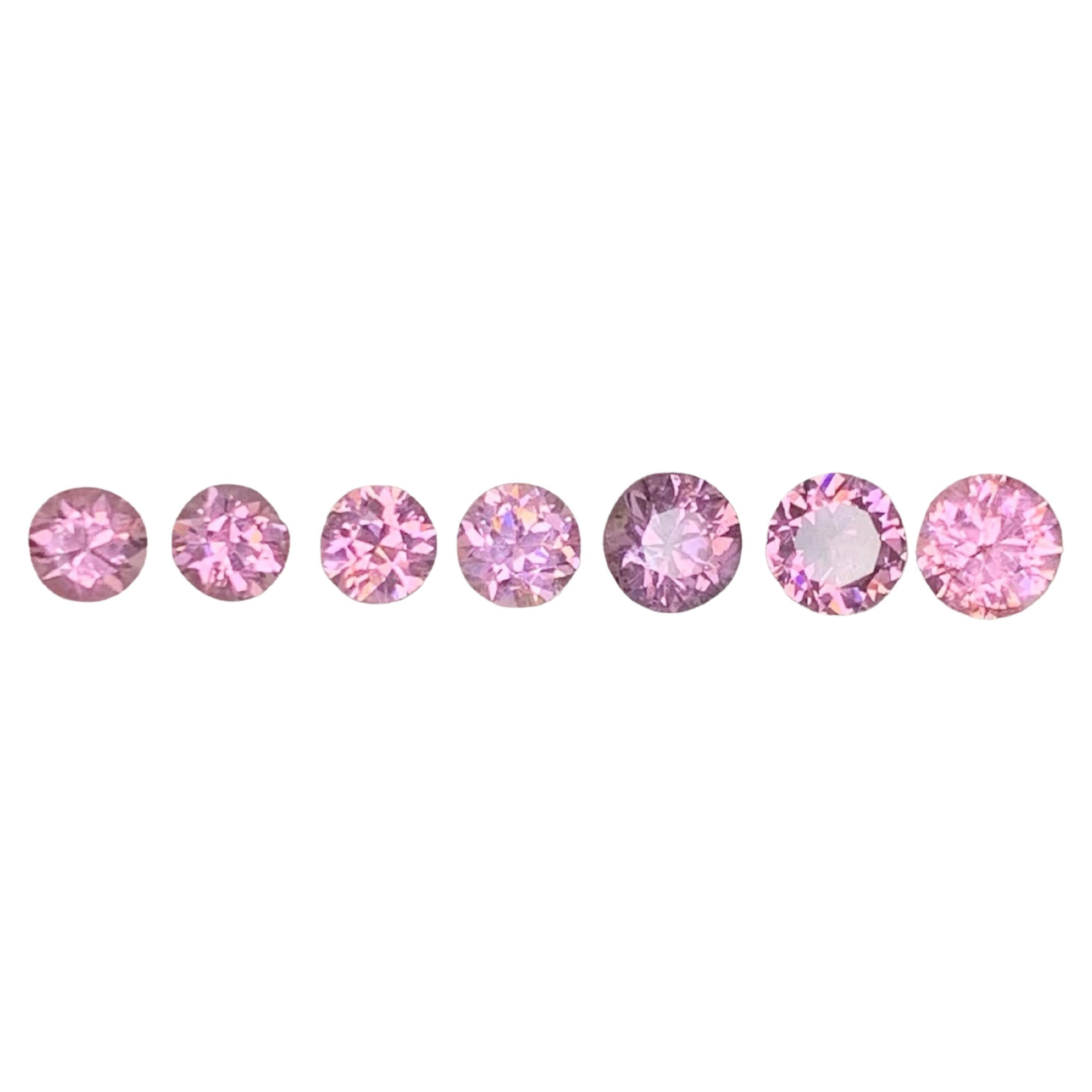3.10 Carat Natural Loose 7 Piece Hot Pink Spinel Lot Diamond Cut From Burma For Sale
