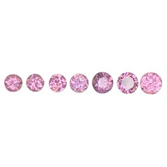 3.10 Carat Natural Loose 7 Piece Hot Pink Spinel Lot Diamond Cut From Burma
