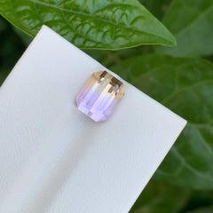 3.10 Quilate Natural Suelto Bi Color Ametrina Piedra Talla Esmeralda Gema Boliviana