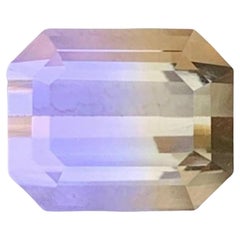 3.10 Carat Natural Loose Bi Color Ametrine Stone Emerald Cut Bolivian Gemstone