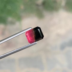 3.10 carati di tormalina bicolore naturale sfusa a forma di smeraldo