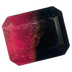 3.10 Carat Natural Loose Bi Colour Tourmaline Emerald Shape Gemstone