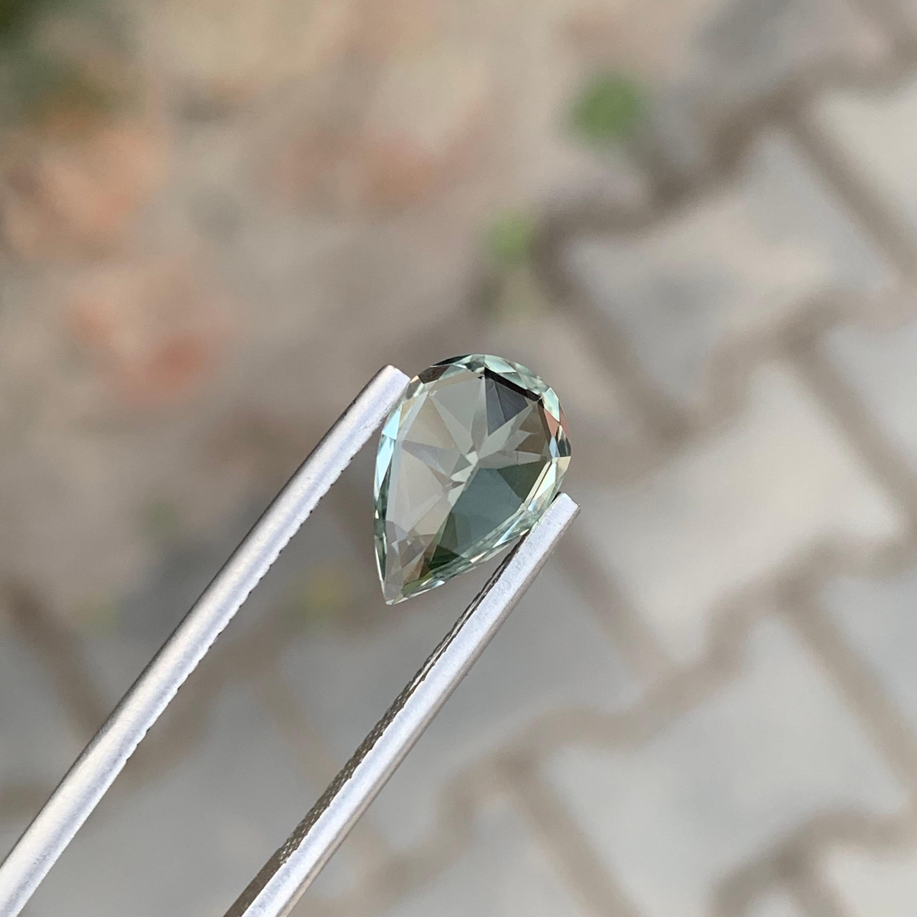 3.10 Carat Natural Loose Green Amethyst Pear Shape Gemstone (Améthyste verte en forme de poire) en vente 4