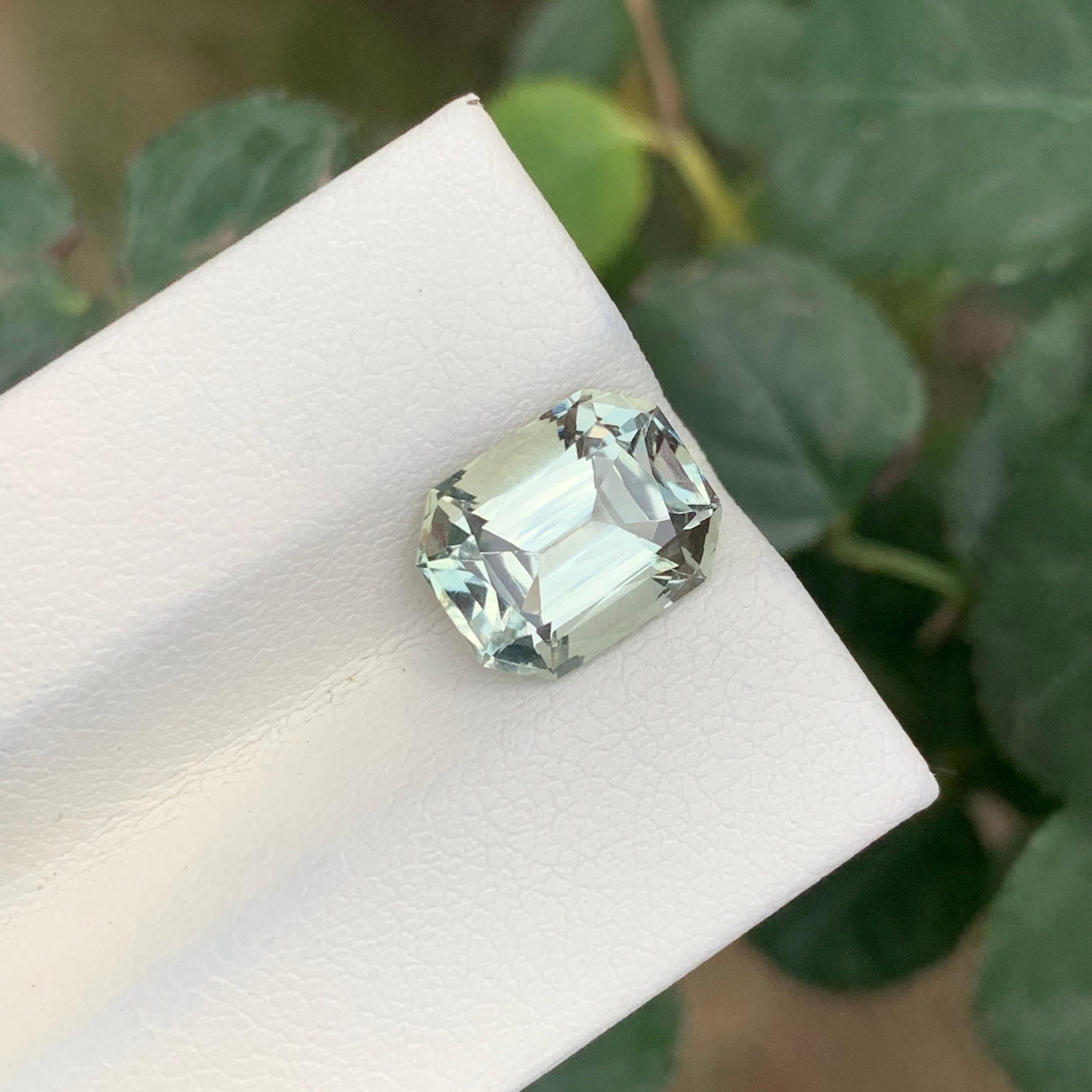 Taille coussin 3.10 Carat Natural Loose Green Amethyst / Prasiolite Cushion Shape Gemstone (Améthyste verte / Prasiolite en forme de coussin) en vente