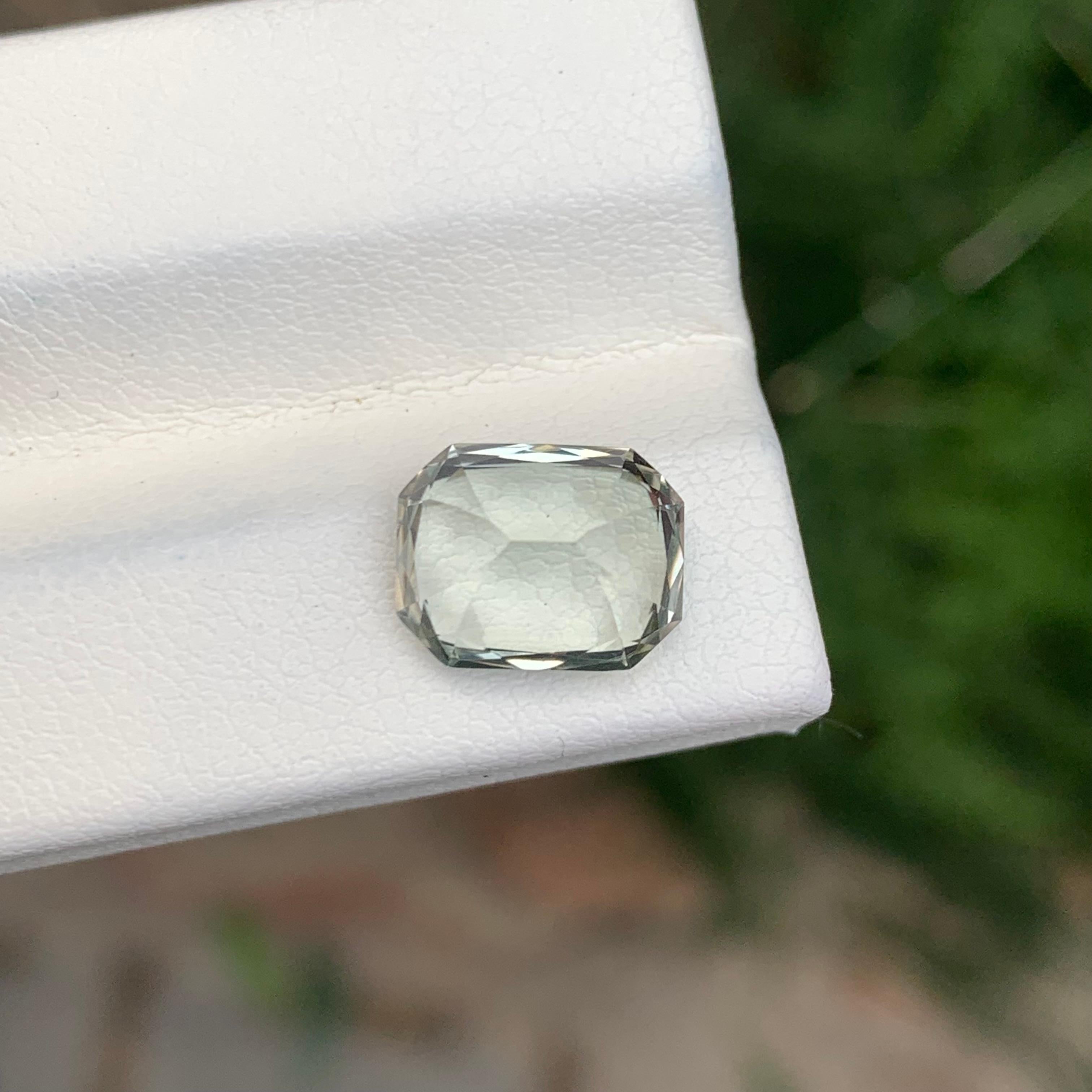 3.10 Carat Natural Loose Green Amethyst / Prasiolite Cushion Shape Gemstone (Améthyste verte / Prasiolite en forme de coussin) Neuf - En vente à Peshawar, PK