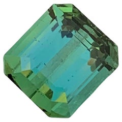 3.10 Carat Natural Loose Green Tourmaline Emerald Shape Gem For Pendant