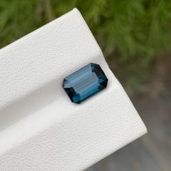 3.10 Carat Natural Loose Indicolite Tourmaline Emerald Shape Gem For Jewellery