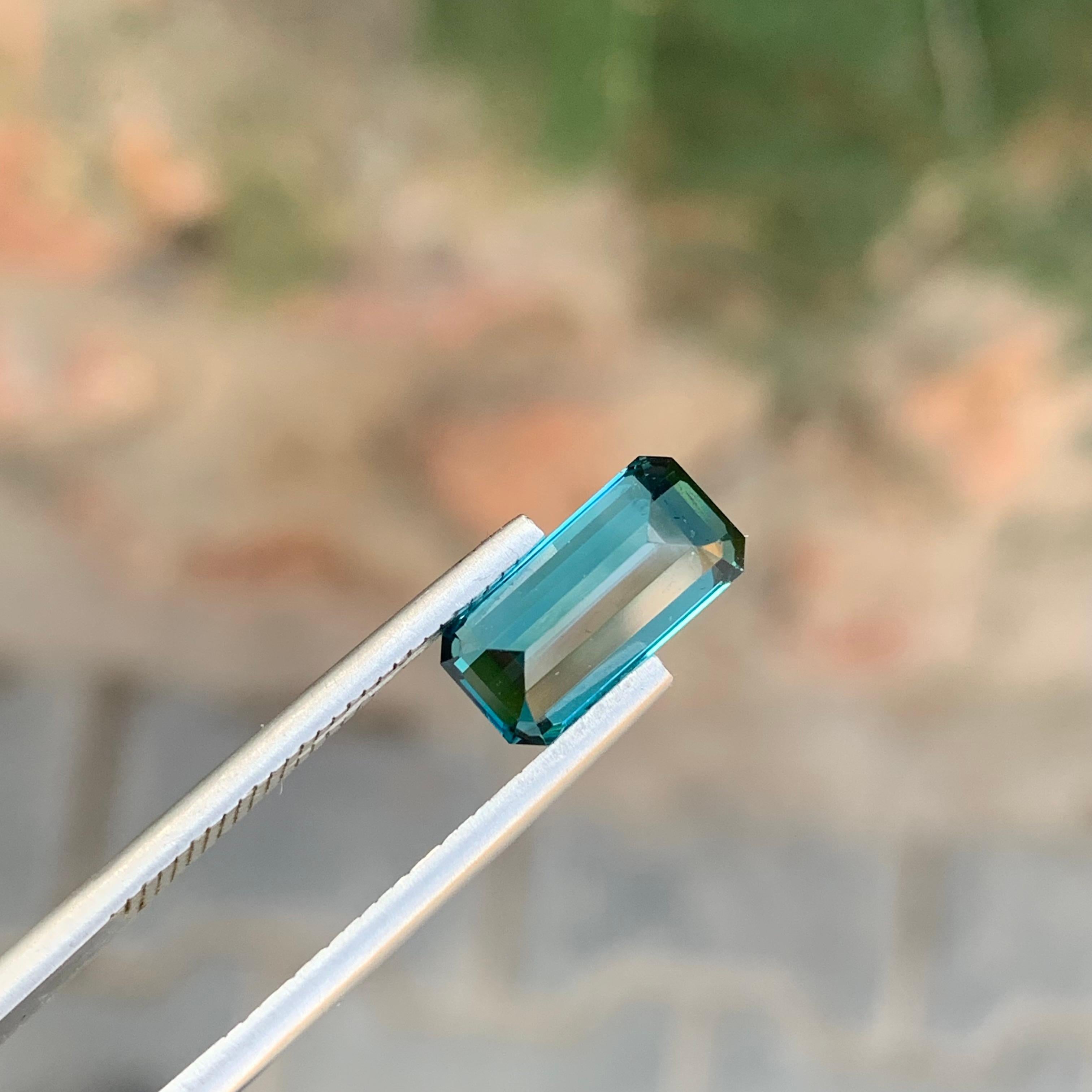 3.10 Karat Natürlicher loser Indicolith Turmalin Smaragd Form Edelstein im Angebot 4