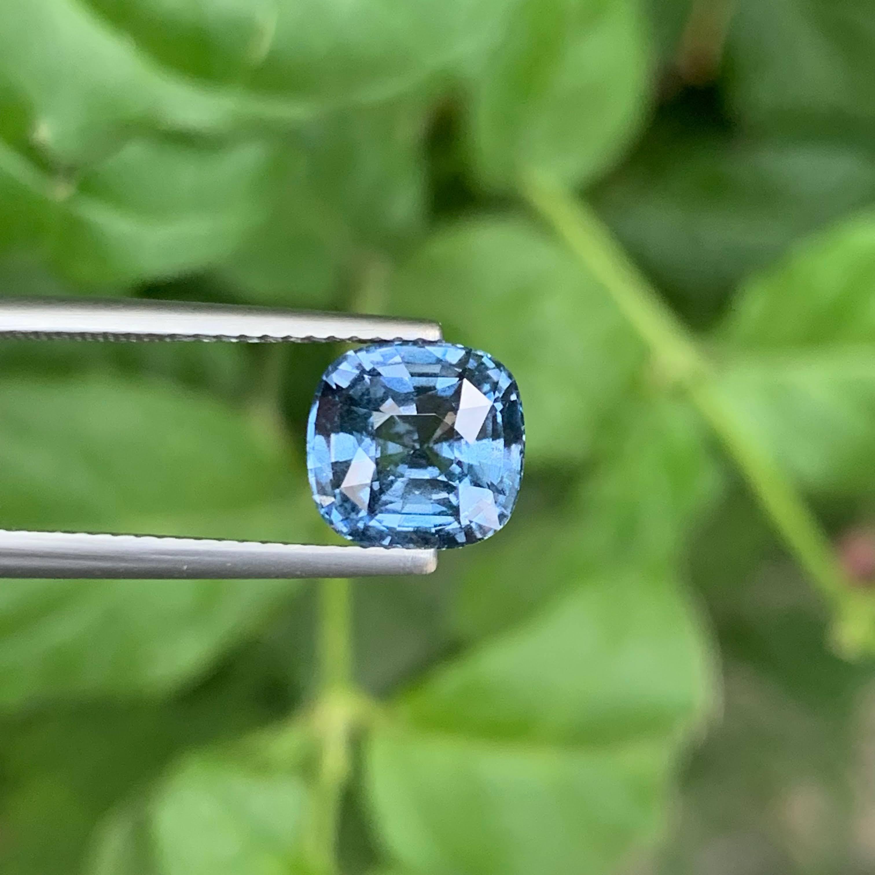 3.10 Carat Natural Loose Light Blue Spinel Stone Cushion Cut Burmese Gemstone For Sale 5