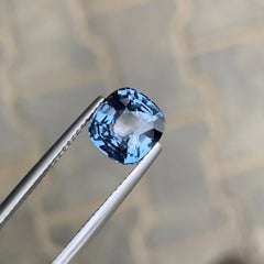 3.10 Carat Natural Loose Light Blue Spinel Stone Cushion Cut Burmese Gemstone