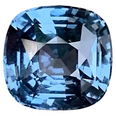 3.10 Carat Natural Loose Light Blue Spinel Stone Cushion Cut Burmese Gemstone
