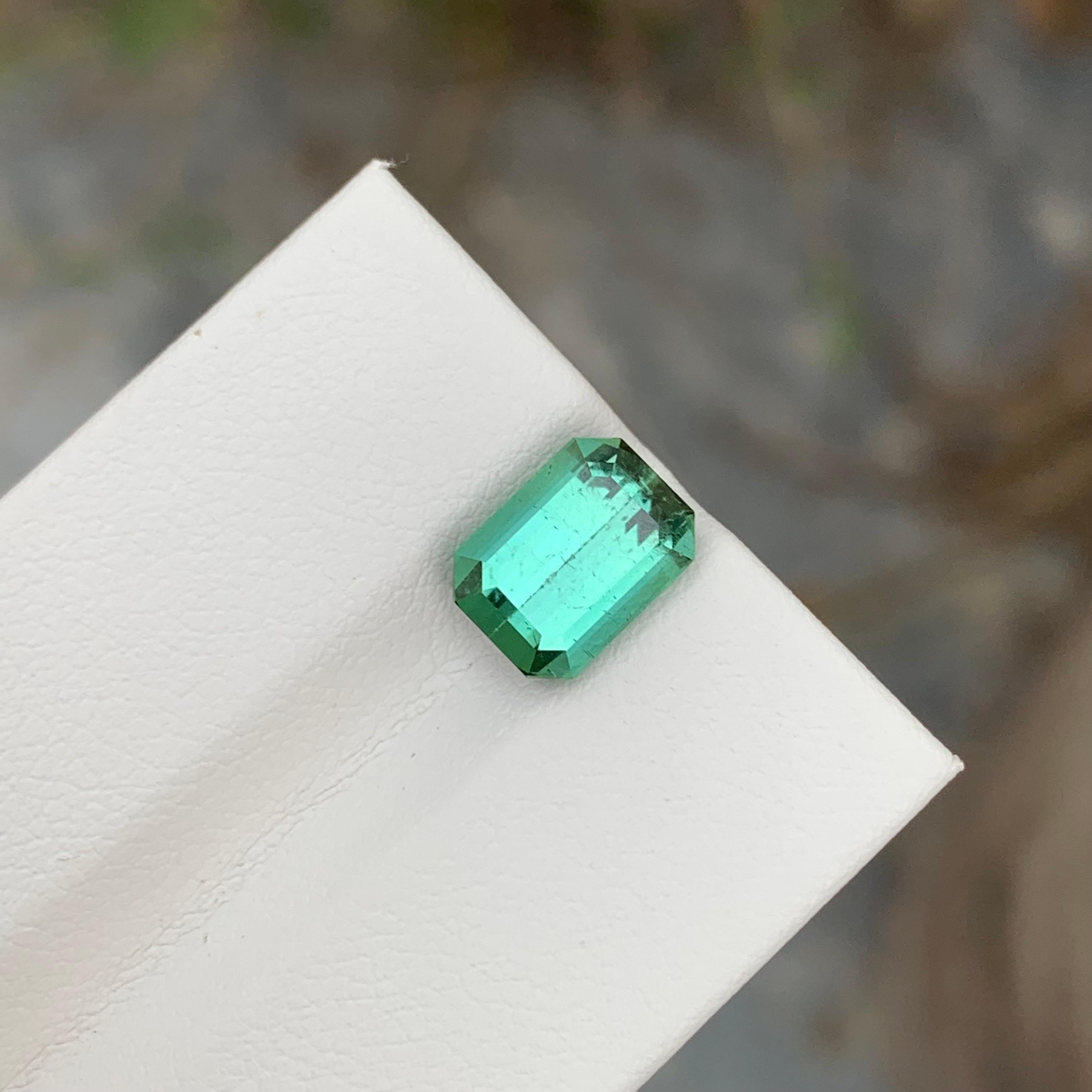 3.10 Karat natürlicher loser leuchtend grüner Turmalin in Smaragdform in Smaragdform im Zustand „Neu“ im Angebot in Peshawar, PK