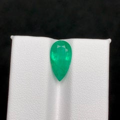 3.10 Carat Natural Loose Pretty Green Emerald Stone Pear Cut Afghan Gemstone