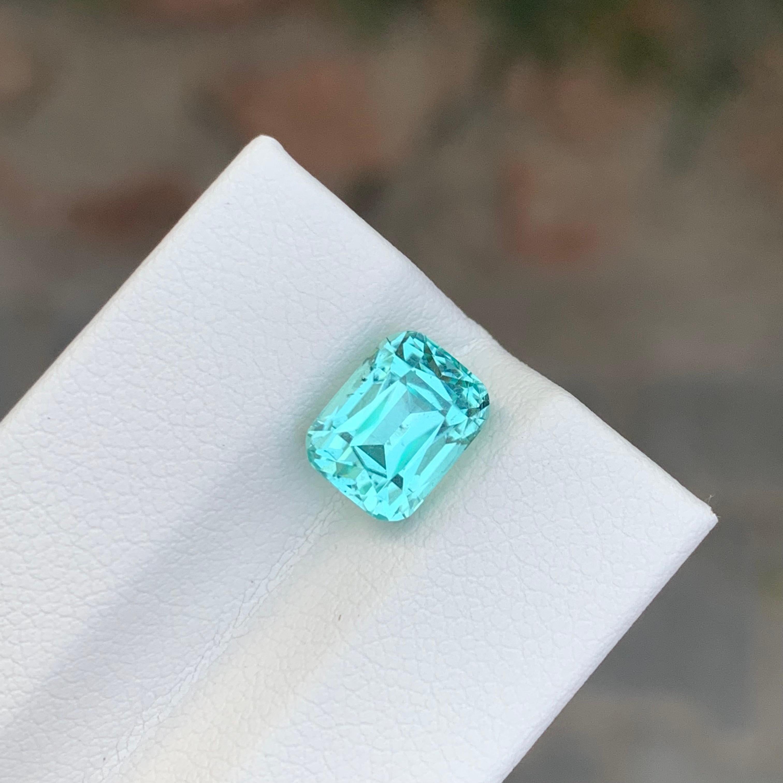 3.10 Carat Natural Loose Seafoam Tourmaline Cushion Shape Gemstone (pierre précieuse en forme de coussin) Neuf - En vente à Peshawar, PK