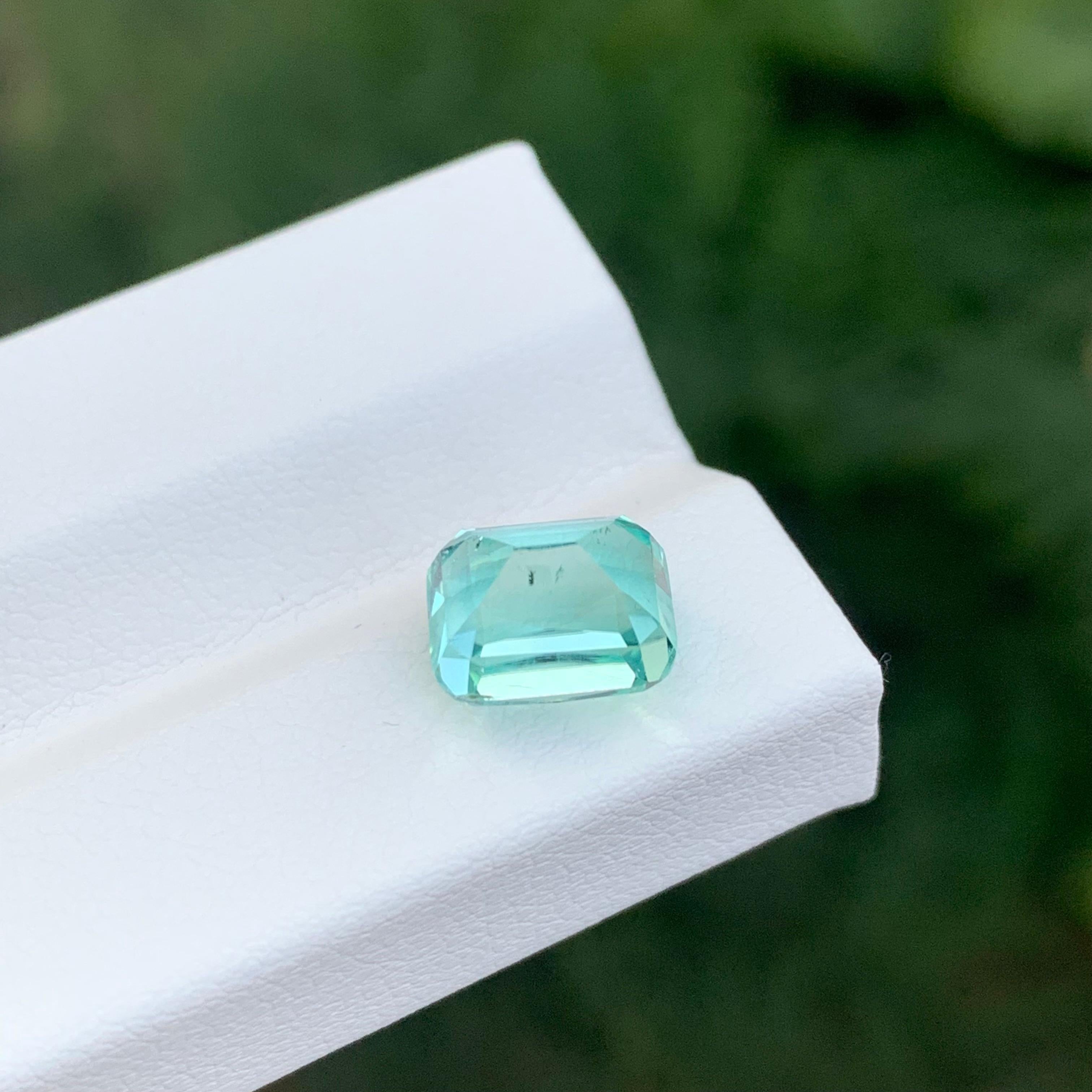 3.10 Carat Natural Loose Seafoam Tourmaline Cushion Shape Gemstone (pierre précieuse en forme de coussin) en vente 3