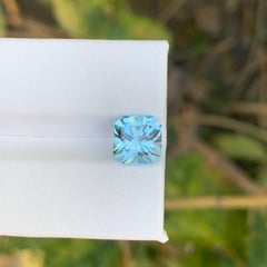 3.10 Carat Natural Loose Sky Color Topaz Stone Asscher Cut African Gemstone