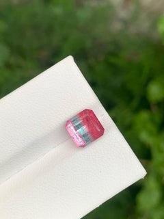 3.10 Carat Natural Loose Tri Colour Tourmaline Octagon Cut Gemstone