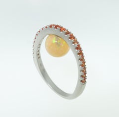 3.10 Carat Opal and Orange Sapphire Statement Ring