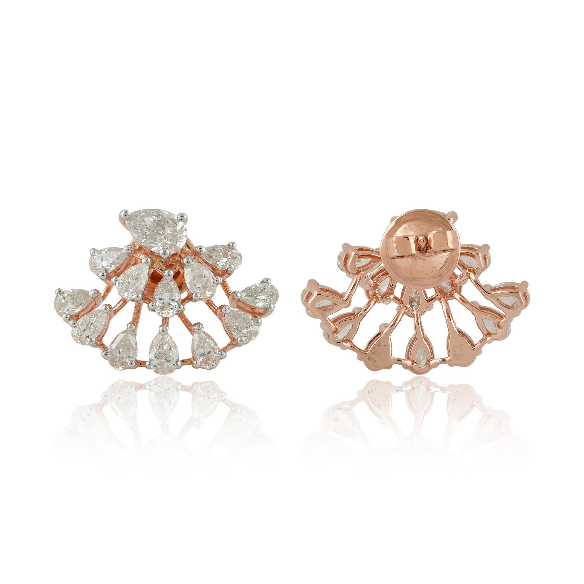 These exquisite Diamond Stud Earrings are a must-have for any jewelry collection. The delicate yet sturdy prong setting of the diamonds ensures that they stay securely in place, while the Rose Gold adds a touch of elegance and sophistication to the