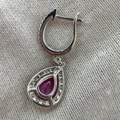 3.10 Carat Pink Sapphire, Diamond & White Gold Earrings